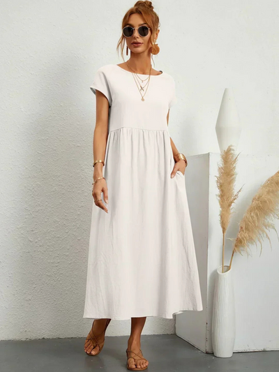 Marianne™ | Elegante ronde hals jurk