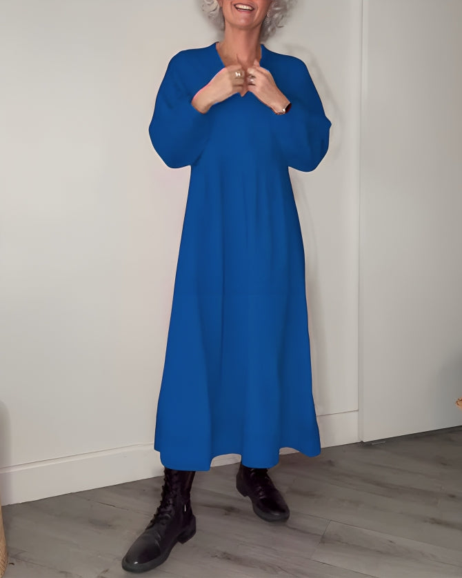 Gerda™ | Afslankende Lange Jurk Met V-Hals