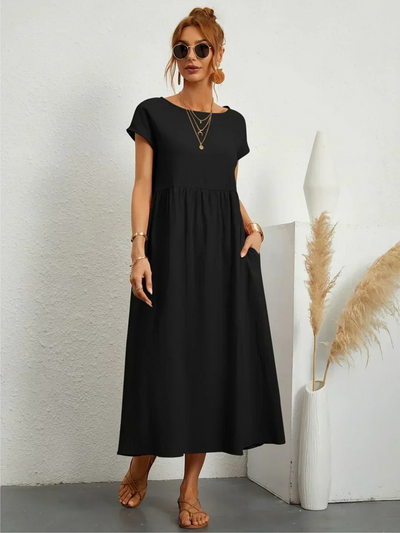 Marianne™ | Elegante ronde hals jurk