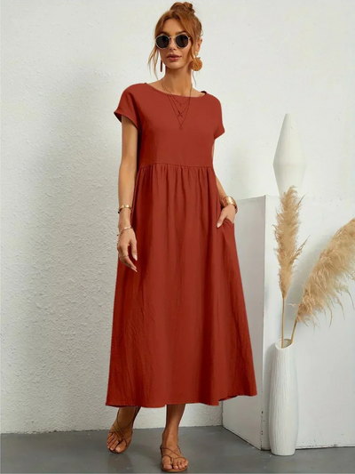 Marianne™ | Elegante ronde hals jurk