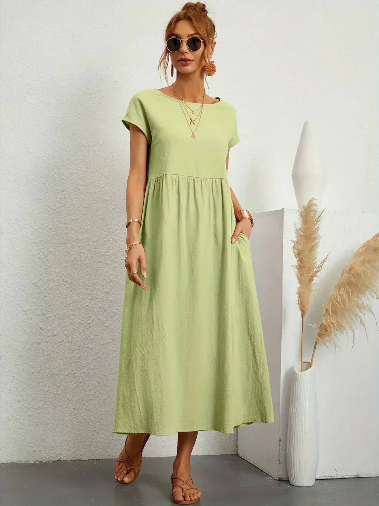 Marianne™ | Elegante ronde hals jurk