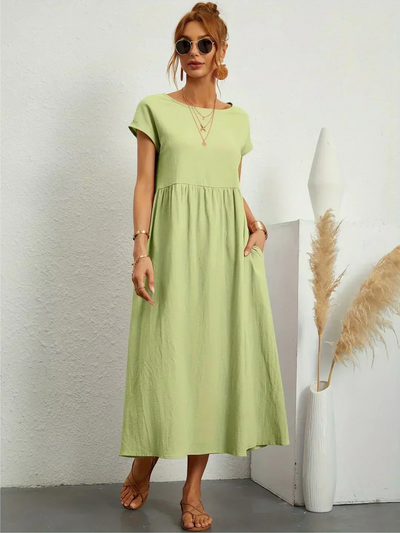 Marianne™ | Elegante ronde hals jurk