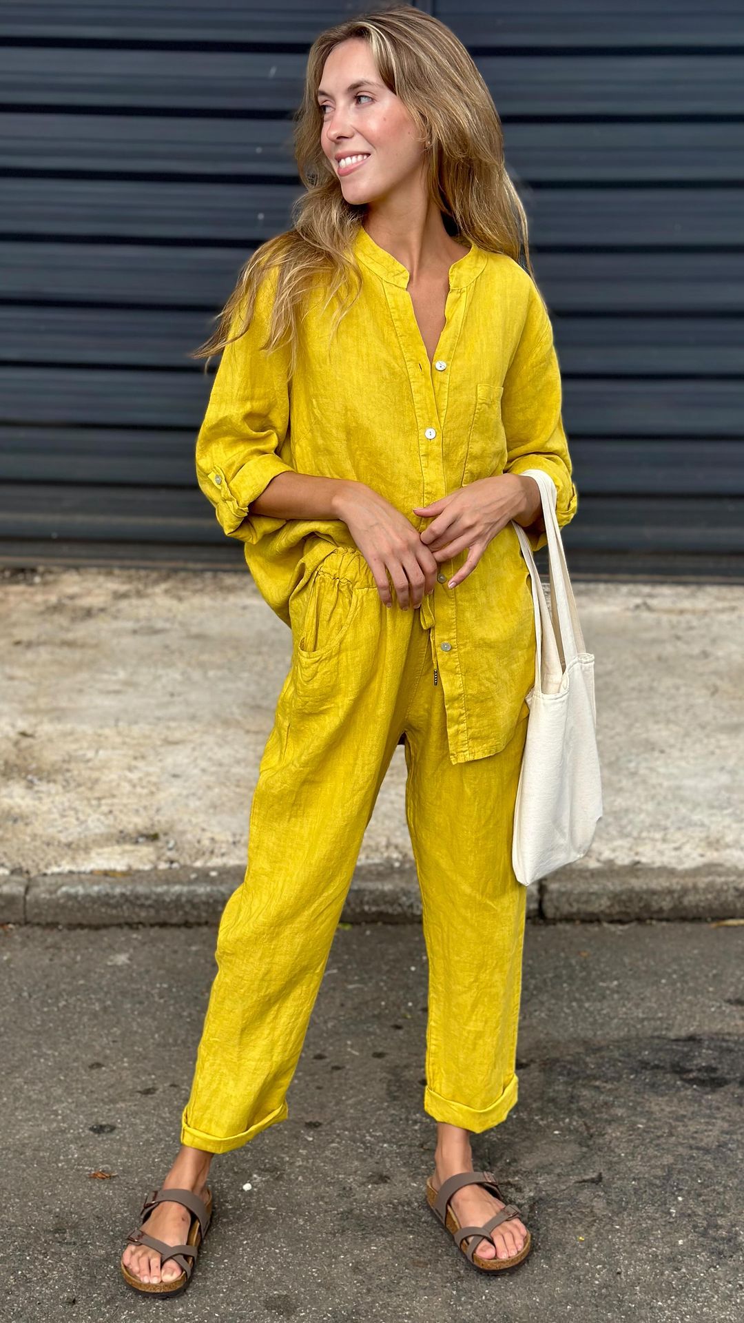 Marjan™ | Elegante tweedelige linnen shirt en broek set