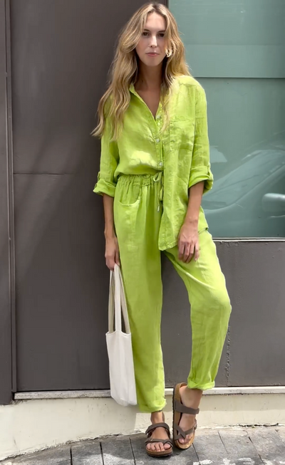 Marjan™ | Elegante tweedelige linnen shirt en broek set