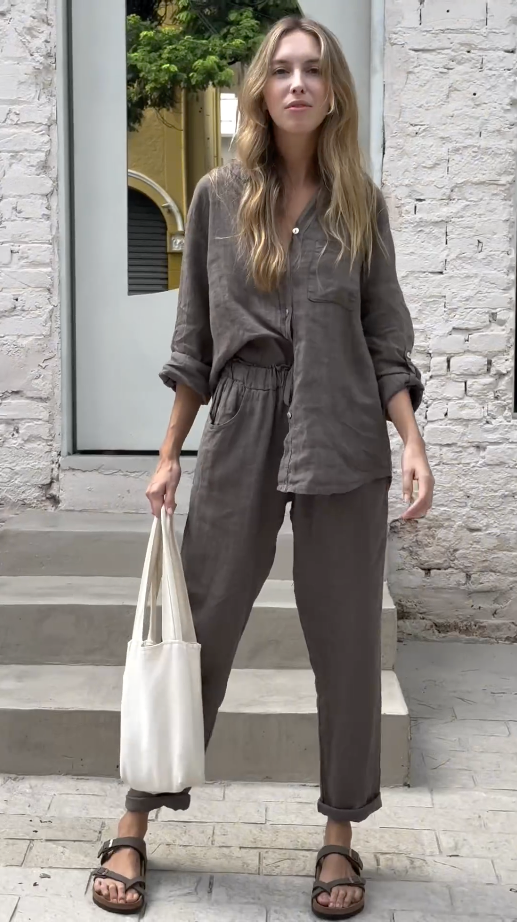 Marjan™ | Elegante tweedelige linnen shirt en broek set