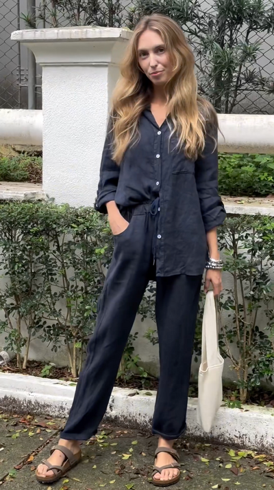 Marjan™ | Elegante tweedelige linnen shirt en broek set